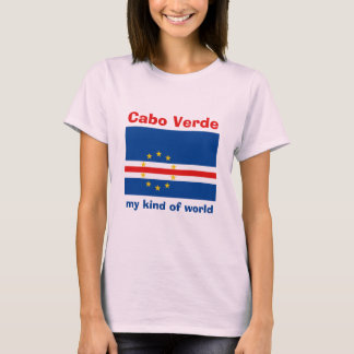 Cape Verde Flag + Map + Text T-Shirt