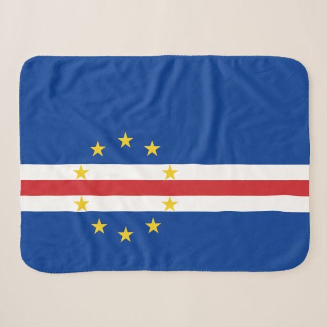 Cape Verde Flag Sherpa Blanket (Front (Horizontal))