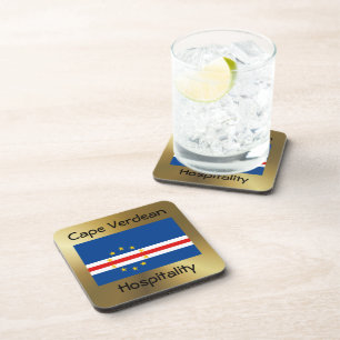 Cape Verde Flag+Text Coaster