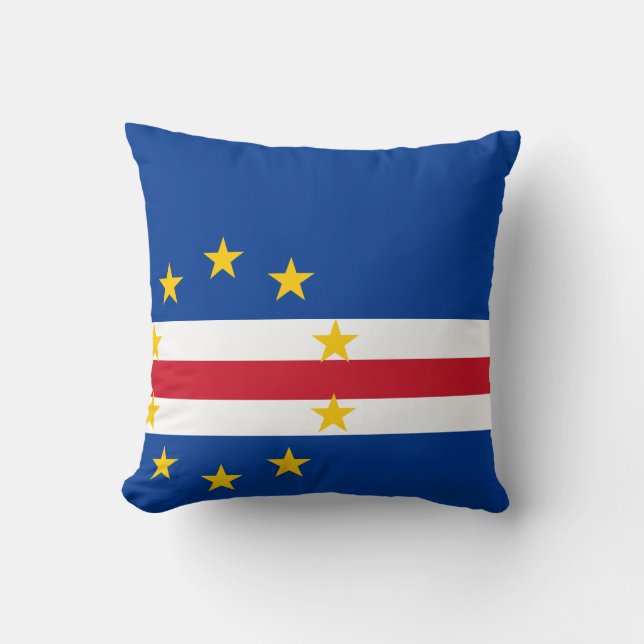 Cape Verde Flag Throw Pillow (Front)