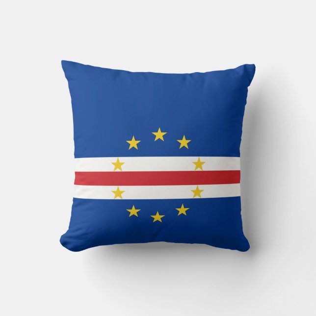 Cape Verde Flag Throw Pillow (Front)