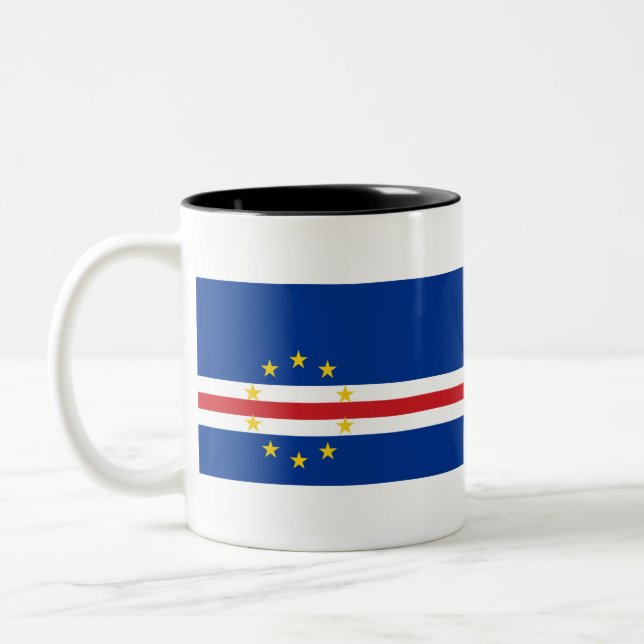 Cape Verde Flag Two-Tone Coffee Mug (Left)