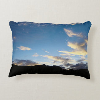 Cape Verde Island Twilight Sky Mountain Silhouette Accent Pillow
