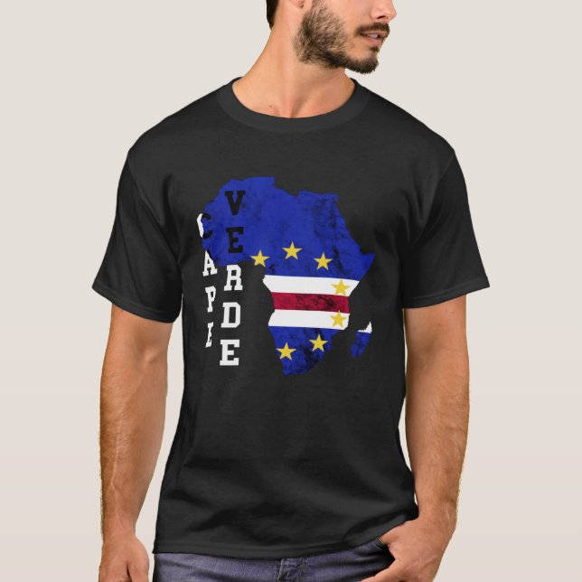 Cape Verde Map Cape Verdian Roots Archipelago Isla T-Shirt (Front)