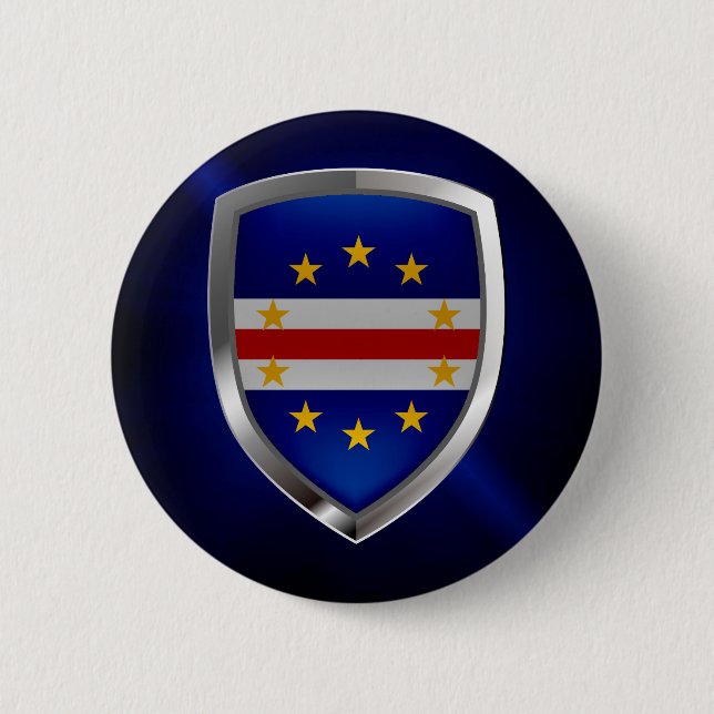 Cape Verde Mettalic Emblem 2 Inch Round Button (Front)
