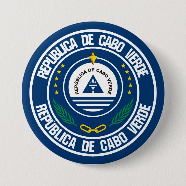 Cape Verde Round Emblem 3 Inch Round Button (Front)