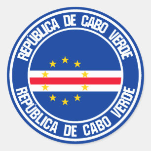 Cape Verde Round Emblem Classic Round Sticker