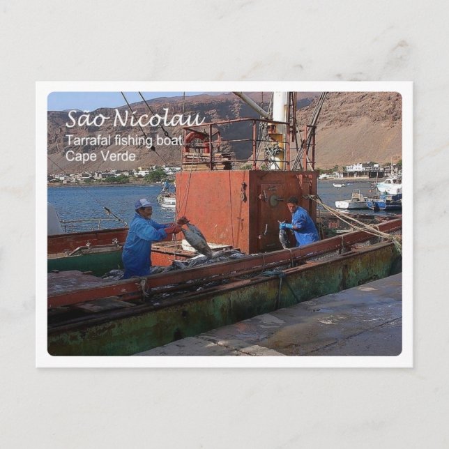 Cape Verde - Sao Nicolau - Tarrafal Fishing Boat - Postcard (Front)