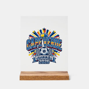Cape Verde Soccer 2026 Soccer Bold Country Typogra Acrylic Sign