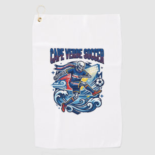 Cape Verde Soccer Skeleton Striker Nations Premium Golf Towel