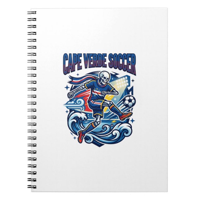 Cape Verde Soccer Skeleton Striker Nations Premium Notebook (Front)