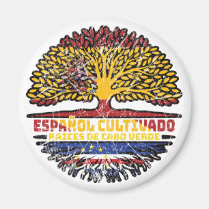 Cape Verde Spain Spanish Tree Roots Flag Magnet