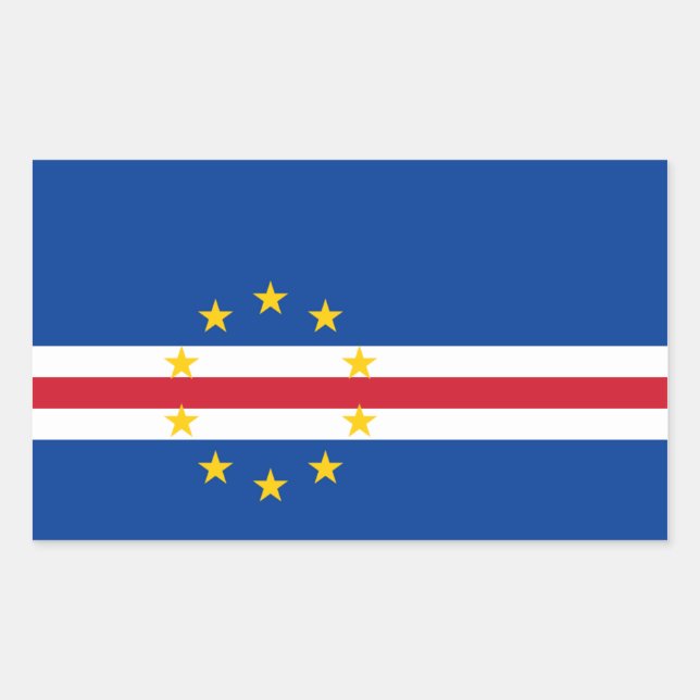 Cape Verde/Verdian/Verdean Flag Sticker (Front)