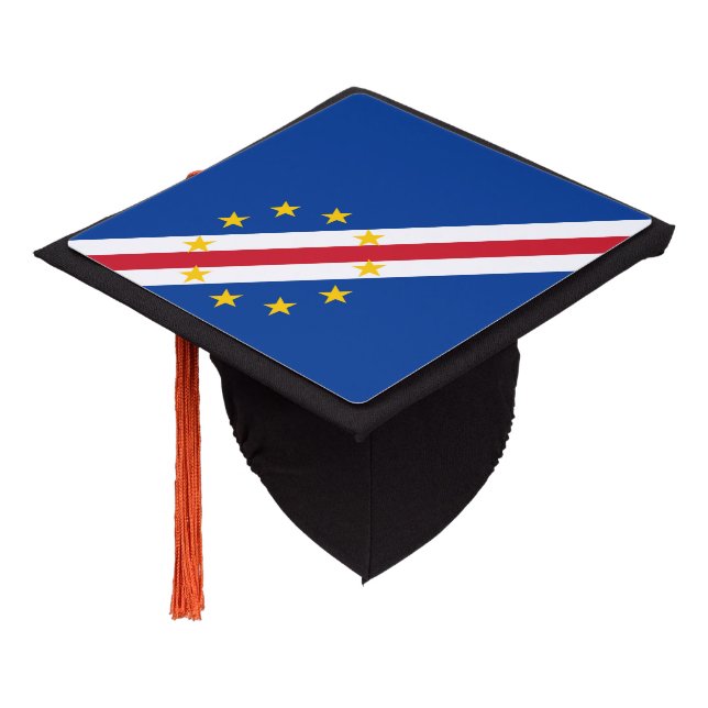 Cape Verdean flag Graduation Cap Topper (Angled)