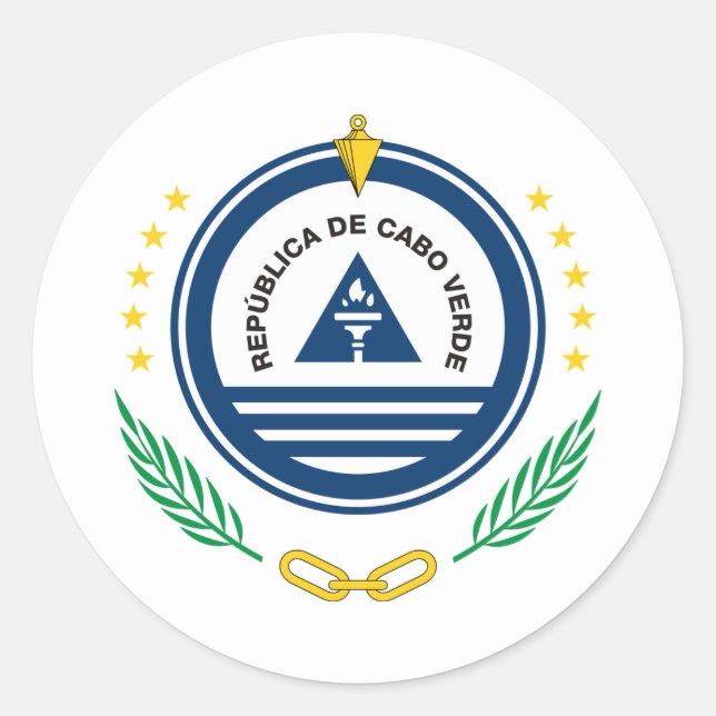 Cape Verdean National Emblem, Cape Verde Classic Round Sticker (Front)
