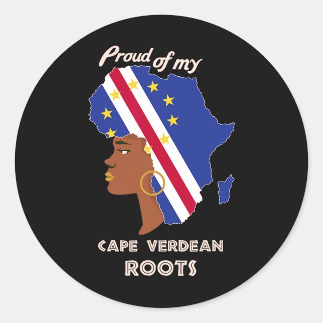 Cape Verdean Roots Black History Month Women's  Classic Round Sticker (Front)