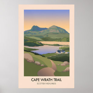 Cape Wrath Trail Long Distance Hiking Trail Travel Poster