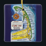 CapeCod Vintage Map Ceramic Ornament<br><div class="desc">A vintage map of the Cape repurposed ! The National Seashore of Cape Cod is a special place so many share their vacations on. Purchase it as is or customize the back.</div>