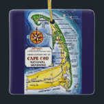CapeCod Vintage Map Ceramic Ornament<br><div class="desc">A vintage map of the Cape repurposed ! The National Seashore of Cape Cod is a special place so many share their vacations on. Purchase it as is or customize the back.</div>