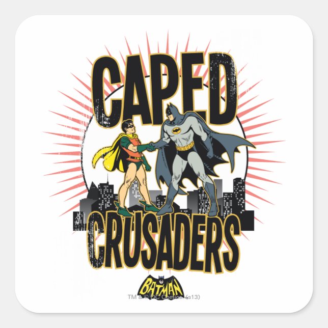 Caped Crusaders Graphic Square Sticker (Front)