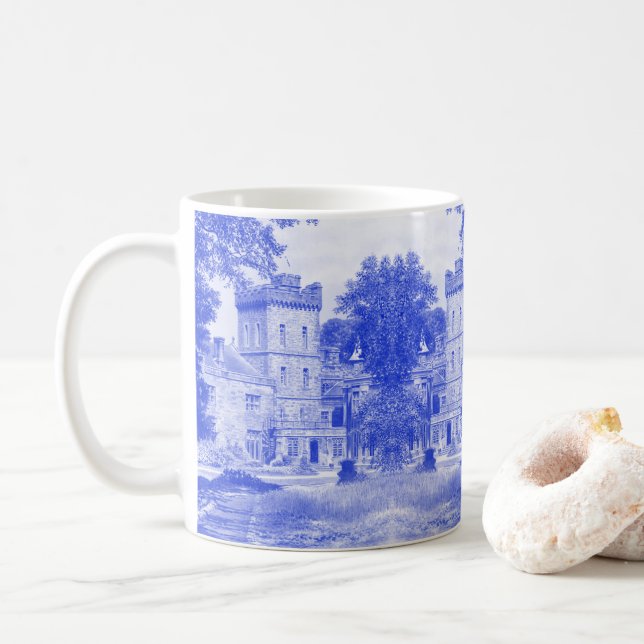 Capernwray Hall (Blue) - Coffee Mug (With Donut)