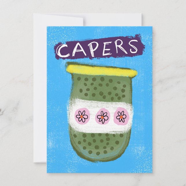 Capers In A Jar Greeting Card (Front)