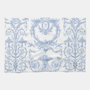 Capetian Toile blueberry Kitchen Towel