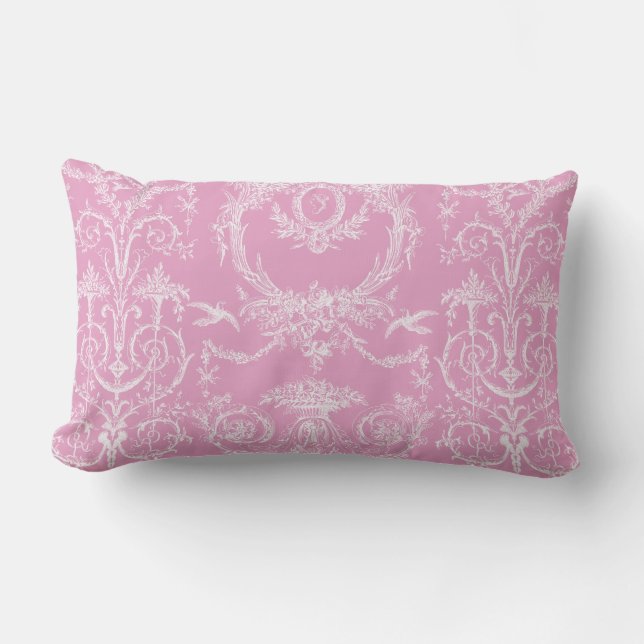 Capetian Toile sorbet Lumbar Pillow (Front)