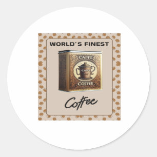 Capfe Coffee Co. Old Fashioned Coffee Tin Classic Round Sticker