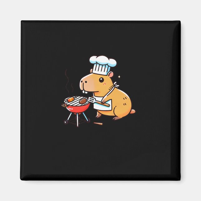 Capibara Chef Outdoor Barbecue Sticker  Magnet (Front)