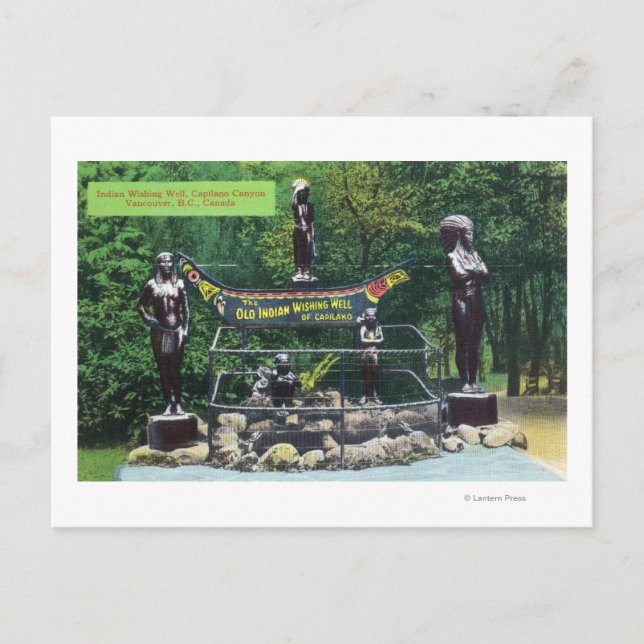 Capilano Canyon Indian Wishing Well View Postcard (Front)