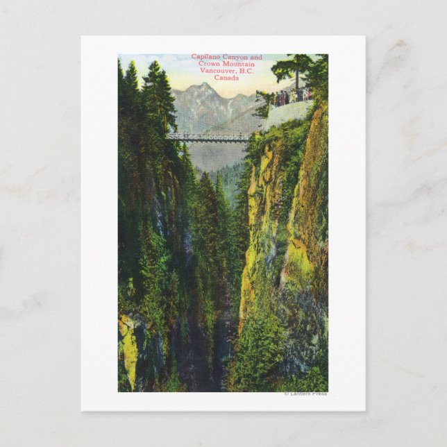 Capilano Canyon View of Crown Mountain Postcard (Front)
