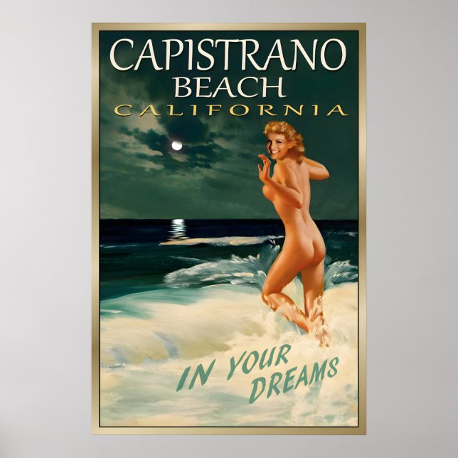 CAPISTRANO BEACH CA Original Marilyn Monroe Travel Poster (Front)