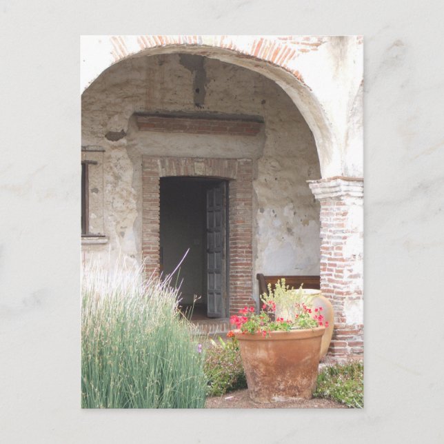 Capistrano Mission Doorway postcard (Front)