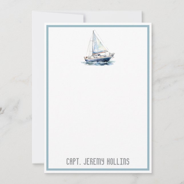 Capitaine de yacht Skipper Carte de nom customisée (Devant)