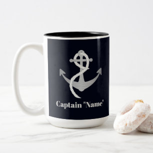 Capitaine fait sur commande Mug avec l'Ancre
