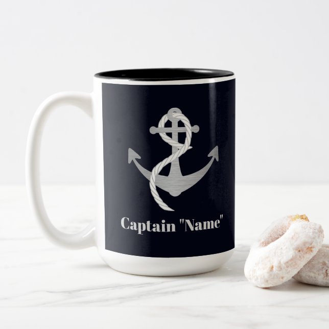 Capitaine fait sur commande Mug avec l'Ancre (Avec donut)