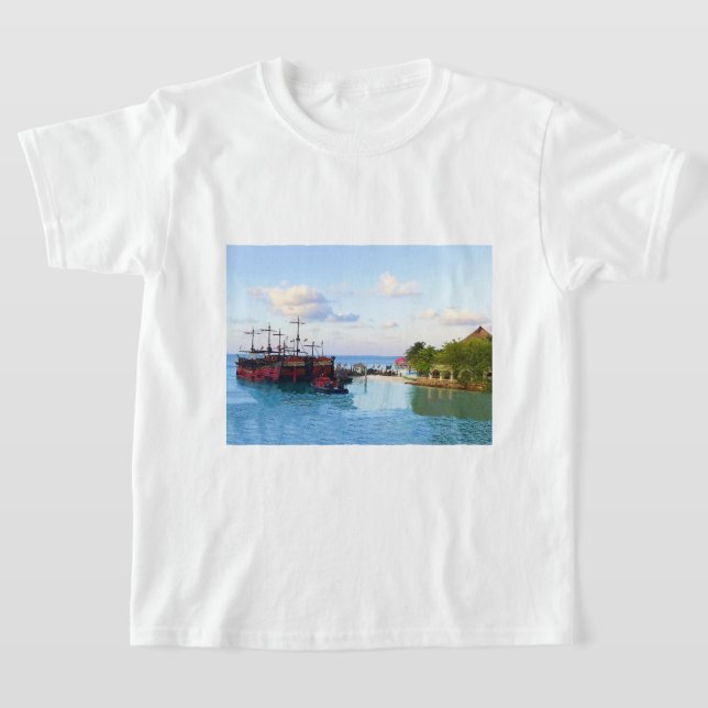 Capitaine Hook Pirate Ship, T-shirt Cancun (Poser)