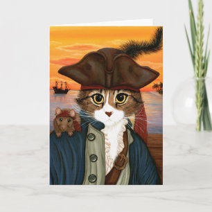 Capitaine Lion, chat de pirate et carte d'art