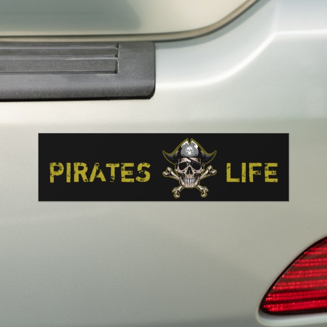 Capitaine Nom Pirate Legend Black Bumper Sticker (En voiture)