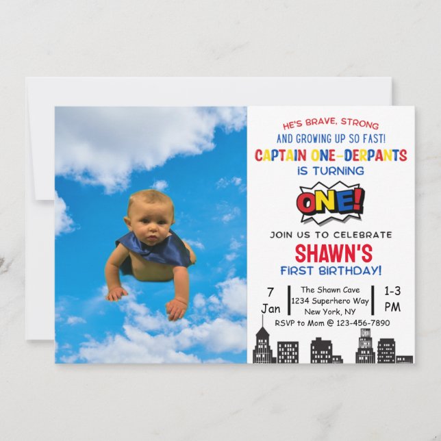 Capitaine One-derpants Invitation pour le premier  (Devant)