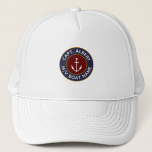 Capitaine Personnalisé Maroon Blue Ancre Casquette