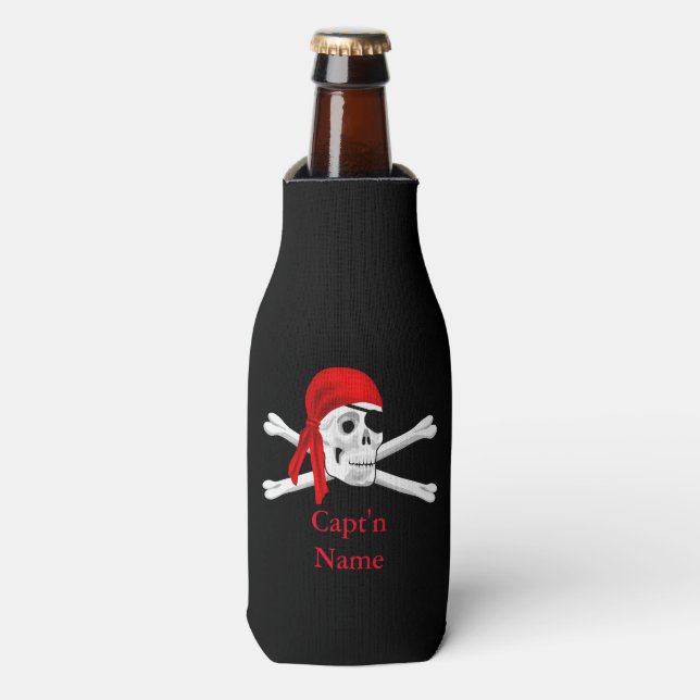 Capitaine Pirates Glacière personnalisé de bouteil (Bottle Devant)