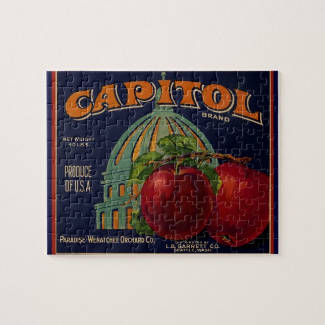 Capital Apple Label Sacramento Jigsaw Puzzle (Horizontal)