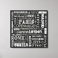 Capital Cities of Europe Canvas Print Wall Art