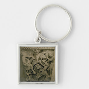 Capital depicting a man shooting an arrow into the keychain