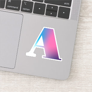Capital Letter A Monogram Gradient Pink Blue White