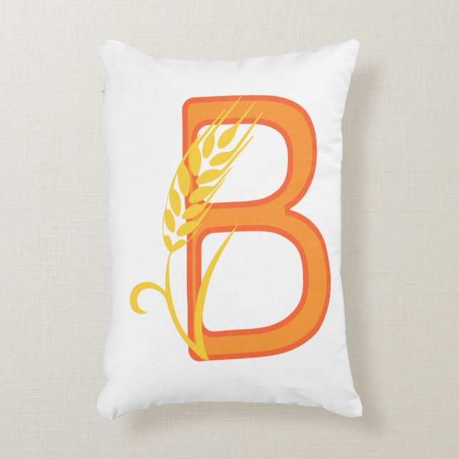 Capital letter B floral monogram Accent Pillow (Front(Vertical))