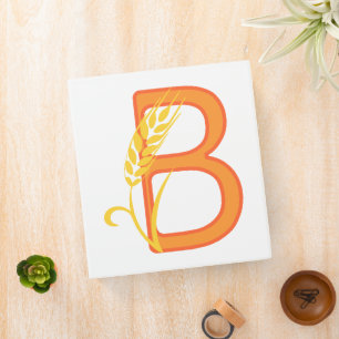 Capital letter B floral monogram Binder