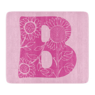 Capital letter B floral monogram Cutting Board